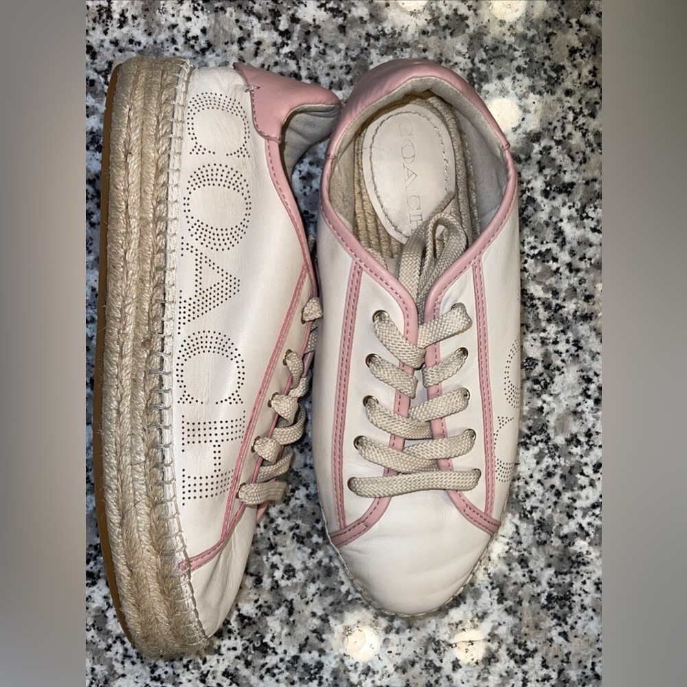 Coach  Shoes Blue Leather Color Beige/Pink  Size 6 B - Picture 2 of 8